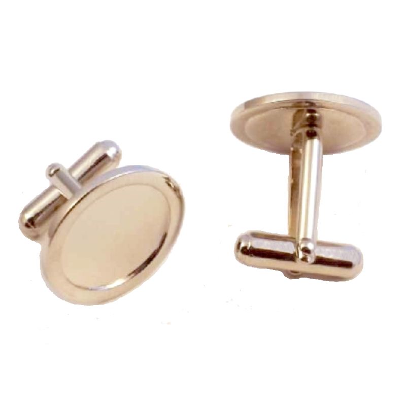 Cufflink Pair Round 16mm silver